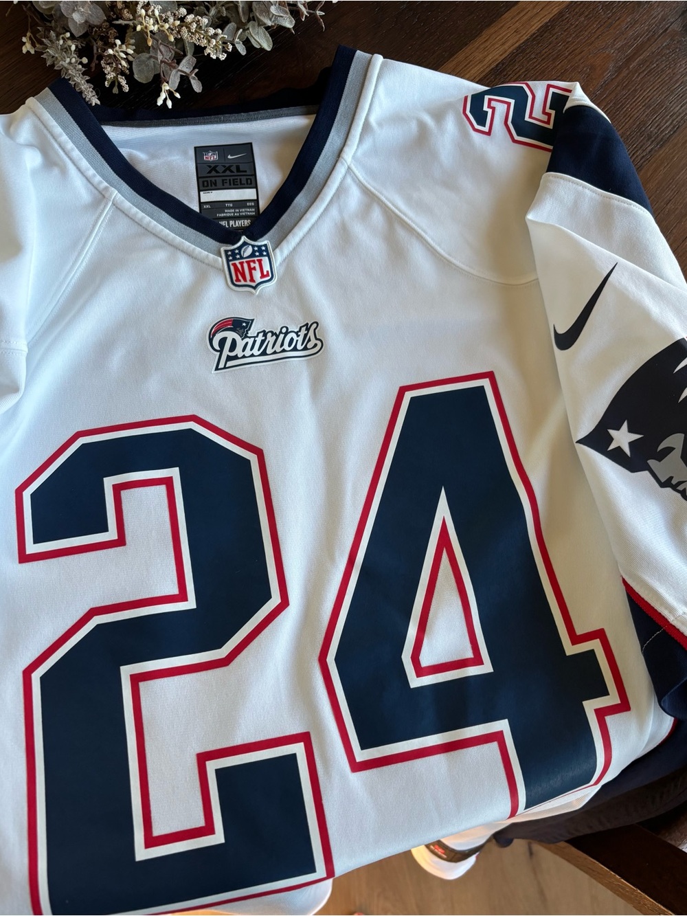 NFL NIKE Jersey On Field, NE PATRIOTS #24 Darrelle Revis Football Throwback, XXL